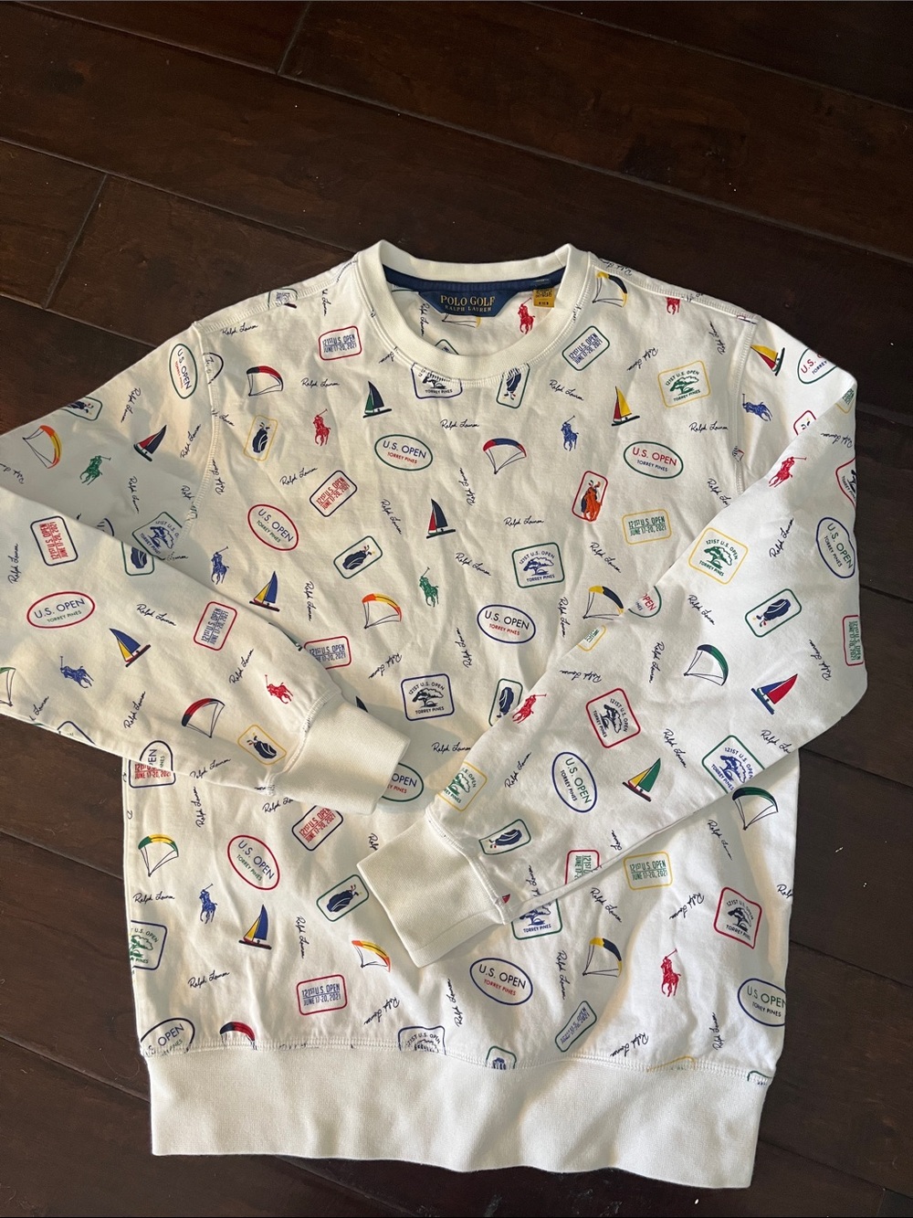 Polo by Ralph Lauren White Crewneck with Multicolor Nautical Prints
